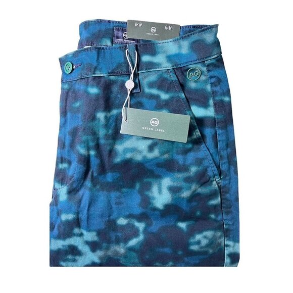 AG Goldschmeid Mens Blue Camo Stretch Pockets Chino Bermuda Shorts Sz 33 New - Picture 6 of 8